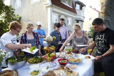 trädgårdsfest, mat, party